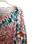 Oddi Top Womens 1XL Multicolor Tie Dye Boho Print Stretch Balloon Sleeves Blouse Photo 2