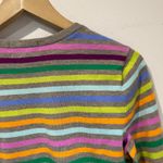 Lands' End  Rainbow Stripe Supima Cotton Knit Sweater Classic Preppy Sz S Photo 2