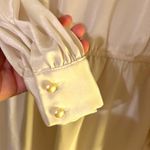 IN THE MOOD 80s Ivory LS Midi Shift Dress w/Sequins Embroidery & Pearls Sz 12 White Photo 3