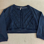 Free People Sweetness Sweatshirt BLUE LARGE Photo 0