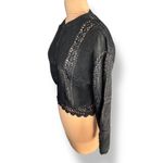 Vintage Scully Black Suede Leather Crochet Lace Jacket Western Boho Cowgirl 12 Photo 4