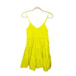 ZARA Sleeveless Tiered Yellow Green Babydoll Dress-Small-Boho-Hippie Photo 2