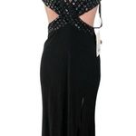 Mac Duggal NWT 68166 Size 8 Black Floral Sequined Criss Cross Bodice Gown Photo 0