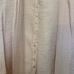 ZARA  Soft Blush Polka Dot‎ Tie Neck Blouse Size Medium Photo 4