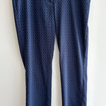 Mario Serrani  Italy Diamond Print Navy Blue Trousers, Business Casual Pants, 12 Photo 0