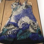 Women’s Sexy Kala Tropical Print Dress Stretchy Soft Liteweight Blue Size Large Photo 4