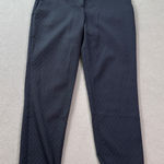 Theory Pants Womens 6 Navy Blue Textured Embossed Cropped Trousers MADE IN USA Photo 0