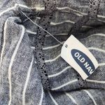 Old Navy Navy and White Stripe Linen Button-up Top NWT Size Small Photo 7