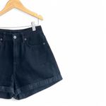 CarMar Women’s High Waisted Cuffed Hem Black Denim Shorts Size 24 Photo 3