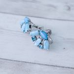 Vintage Screw On Earrings Bright Blue Really Pretty Regal Photo 2