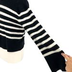 J.Crew  Striped Supersoft Sweater Textured Black White Size XS Photo 2