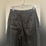 Evereve  Linen Cropped Wide Leg Black Pants Photo 7