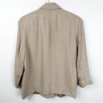 Vintage Gianni Sport Blazer Jacket Womens 12 Houndstooth Tan Neutral Equestrian Photo 2