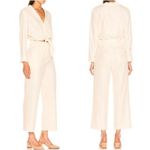 Nanushka Tanya Jumpsuit Size Small Long Sleeve Cut Out Tie Front Cream Photo 14