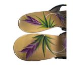 Vintage Guoc Kim Thanh Saigon Hand Painted Wooden Beaded High Heel Sandals Sz 40 Black Photo 2