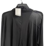 ZARA Black Sheer Draped Blouse Turtleneck Long Sleeve Top Size Large NWT Photo 3