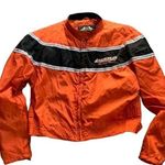 Vintage Y2K BD Biker Design Jacket XL Orange Laughlin River Run 2004 Zippers Photo 0