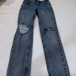 Good American "Good 90s Icon" Straight Leg Distressed Denim Jeans | Size 2 / 26 Photo 1