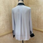 Elie Tahari EMBROIDERED COLLAR 100% SILK SHIRT BLOUSE IN BABY BLUE Sz XS Photo 6