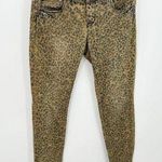 Free People Jeans Women 29 Brown Blue Floral Print Denim Cotton Blend Skinny Photo 0