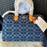 Coach Rowan Large Satchel Bag In Signature Denim with Cherry Charm cy699 Photo 6