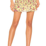 For Love & Lemons For Love And Odette Floral Print Silk Mini Skirt XS Photo 0