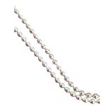 Silver Tone Ball Chain Necklace Sleek Pendant Long Horn Claw Spike Tine 32" Long Photo 2