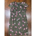 Boden Olive Floral Cap Sleeve Sheath Elegant Dress Size US 18 L Pink Green Midi Photo 4