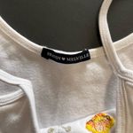 Brandy Melville  JOHN GALT White Crop Tank Top Flowers Women’s One Size EUC Photo 4