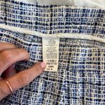 Imperial Italian Blue and White Tweed Skirt Size 2 Photo 3