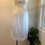 Vintage 90s USA White Semi Sheer Lace Trim Knee Length Slip Skirt Size XL Photo 2