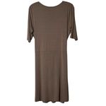 Tommy Bahama  Brown Faux Wrap Midi Dress Plunge Neckline Viscose Spandex Large‎ Photo 4