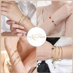 Gold Bracelets for Women,18k Gold Plated Dainty Bracelets Set Photo 3