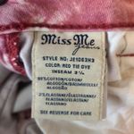 Miss Me Red Raw Hem Tie Dye Cutoff Bling Rhinestone Shorts Women's Y2K 28 Photo 6