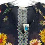 Johnny Was Mia Floral Border Long Dress Silk Blend Semi Sheer Size XS Photo 9