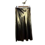 J.Crew NWT Gwyneth Slip Skirt – Gold Lamé Midi Bias Cut Satin Look, Size XS Photo 3