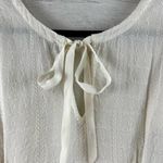 Hinge White Embroidered Short Sleeve Blouse Size M Photo 5