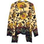 Take Two Floral Paisley Asymmetric Kimono Cardigan Size L Artsy Boho Hippie Brown Size L Photo 1