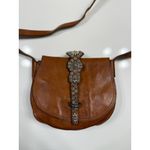Medium “Cefalù” cross body bag in cognac leather with studs Brown Photo 3