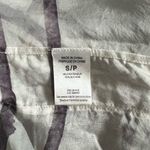 Theory 100% Silk sheer button down blouse Striped White Purple Women's Top Small Photo 3