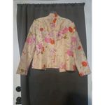Adrianna Papell Adrianna Papell Cream Floral Jacket, Women's Size 6 Jacket, Open Front Blazer Photo 1