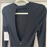 RVCA  Black Latte Long Sleeve Ribbed Bodycon Dress, Size S Photo 6