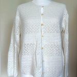 Eddie Bauer  White Knitted Long Sleeve Button Up Cardigan Size MP Petite Photo 0