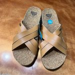 REEF NWT  Kaia platform cross Slide Sandals tan natural size 9 Photo 5