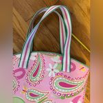 Lilly Pulitzer Structured Tote Bag Daisy Paisley Butterflies White Label Photo 13