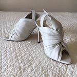 ZARA Leather Sandals Heels Shoes with Bow Womens 6.5 Photo 3