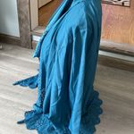 Dennis Basso DENNIS by Teal Color 3/4 Sleeve Blouse Cardigan Size Large Photo 2