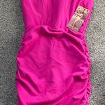 Emerald Sundae Hot Pink Ruched Mini Dress ~ Photo 0