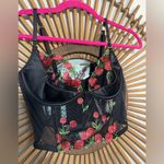 Victoria's Secret NWT Victoria’s Secret Very Sexy Cherry Embroidery Quarter- Cup Corset Top 32 C 🍒 Photo 5