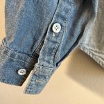 Madewell Button Up Two Tone Denim Collared Shirt Long Sleeves Chambray Sz S EUC Photo 4